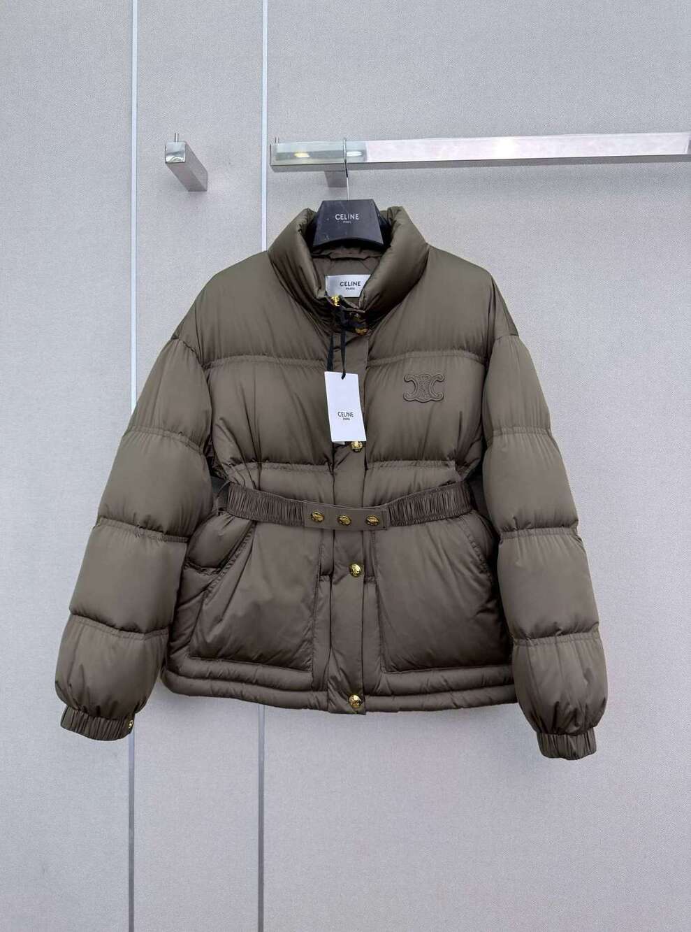 🥼Celine Triomphe Belted Puffer Down Jacket